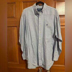 Polo Ralph Lauren Blake button down shirt.  Size L.  Light blue glen plaid.